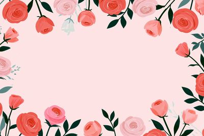 Floral Border Botanical Print.
