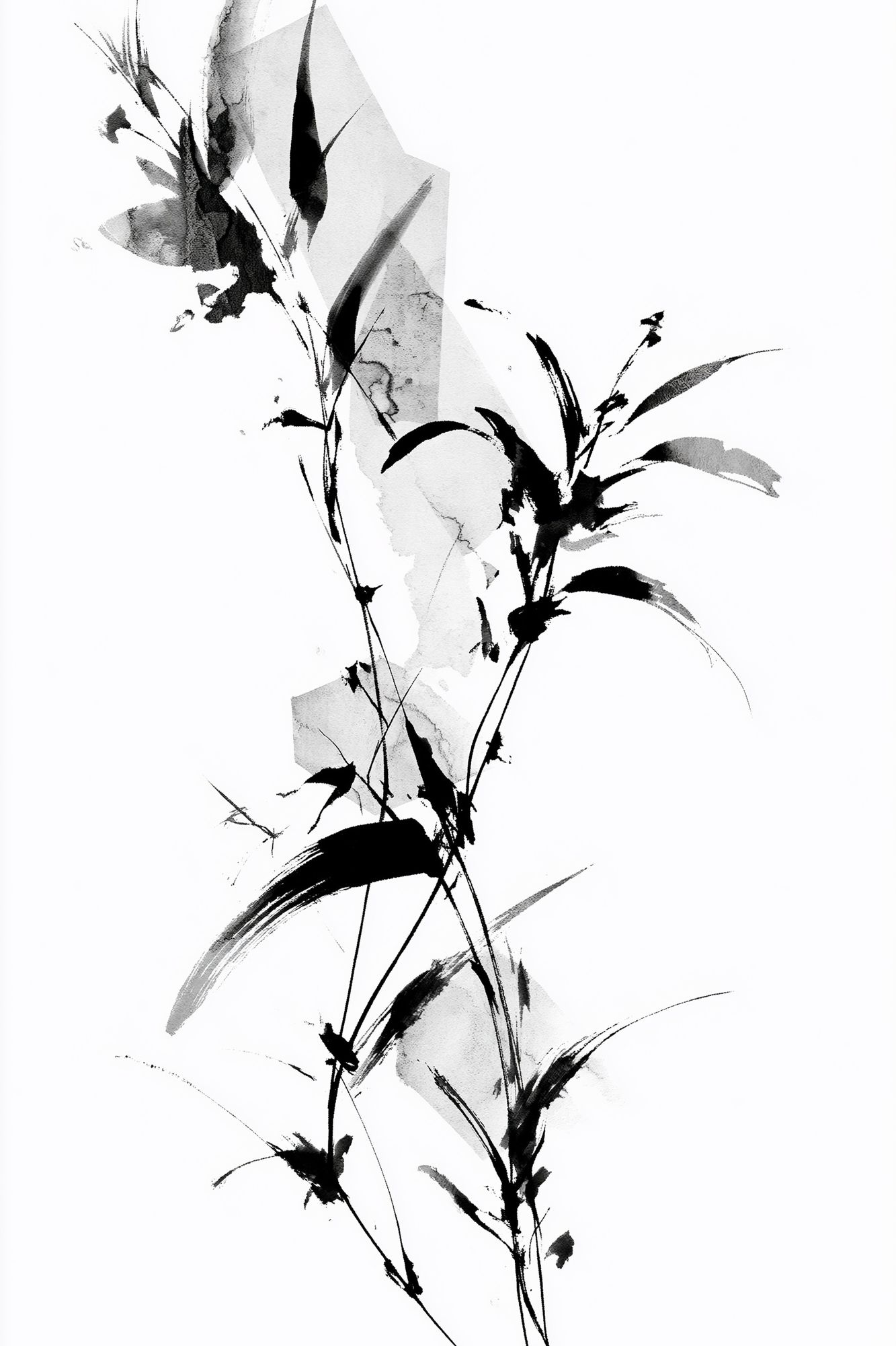 Ink Botanical Abstract Poster. poster — botanical art