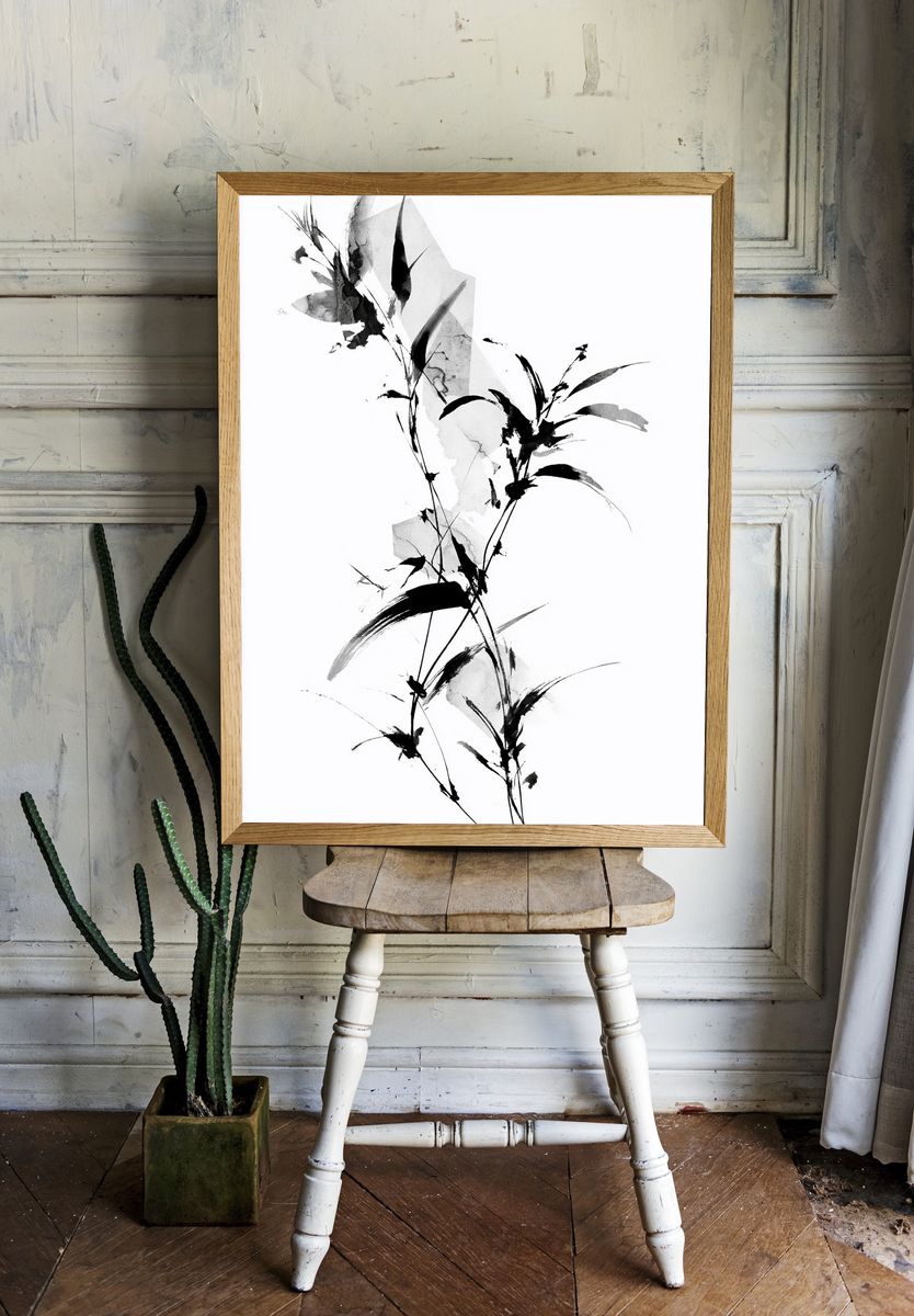 Ink Botanical Abstract Poster. room preview