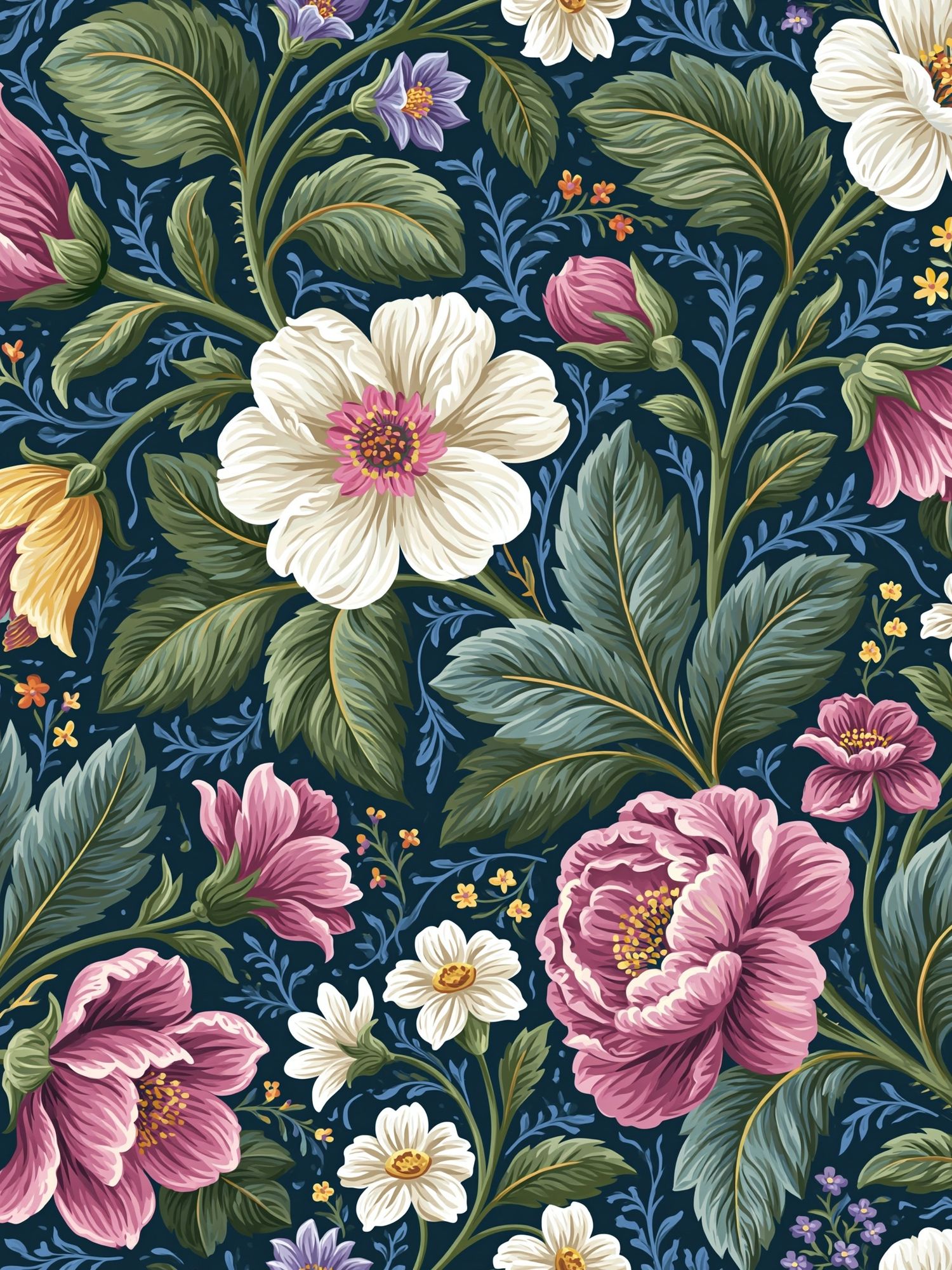 Floral Garden Pattern Poster. poster — botanical art