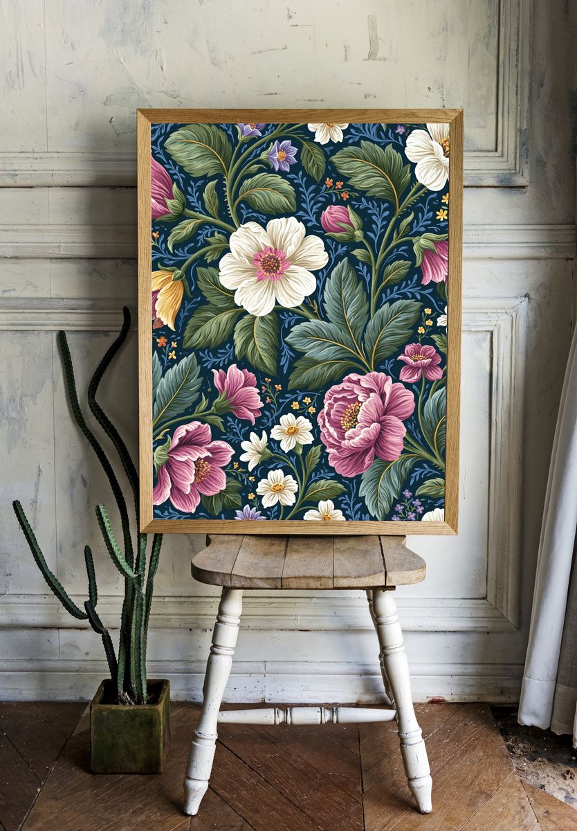 Floral Garden Pattern Poster. — room view 1