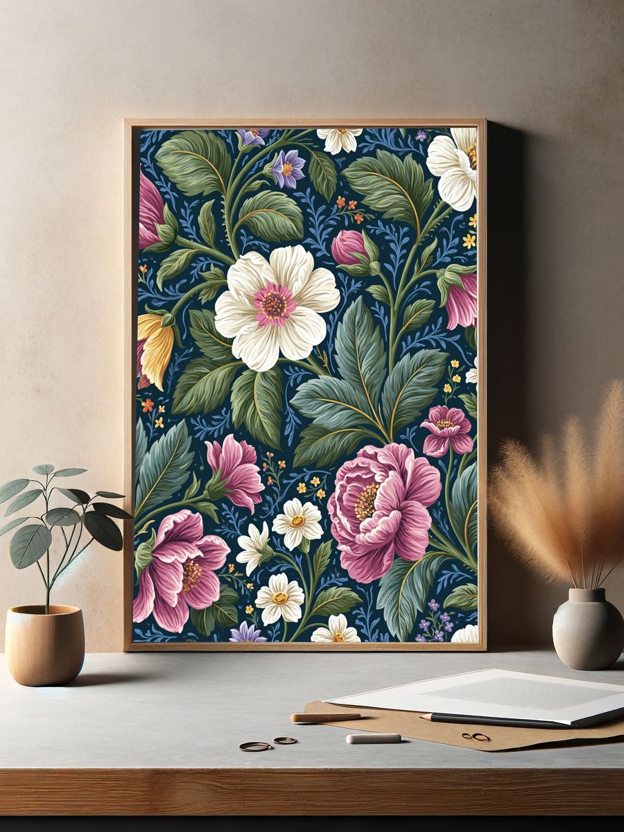 Floral Garden Pattern Poster. — room view 2