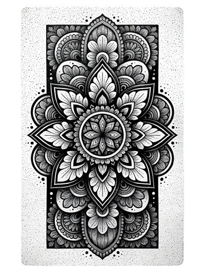Mandala Floral Line Art Poster.
