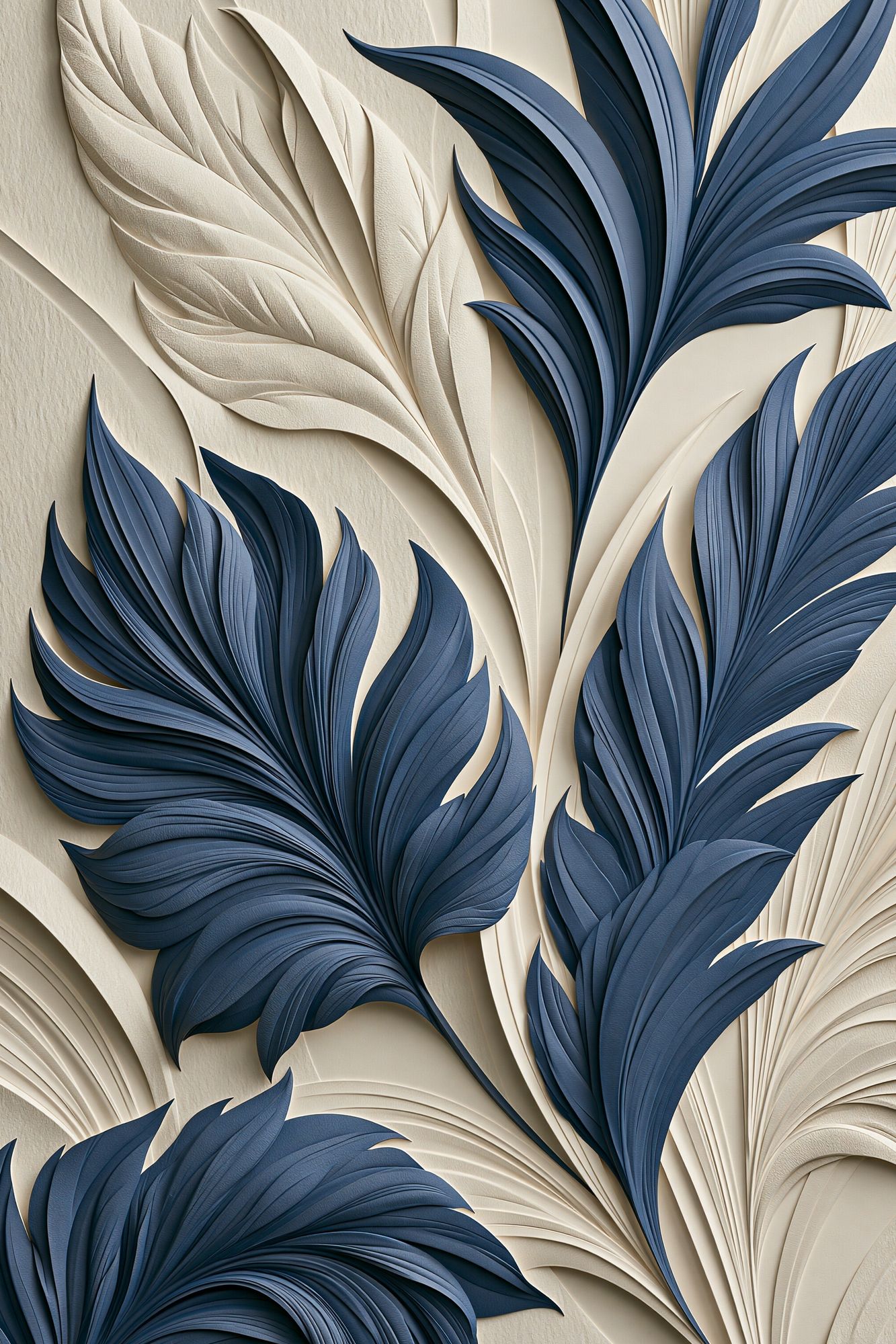 Blue Botanical Relief Poster. poster — botanical art