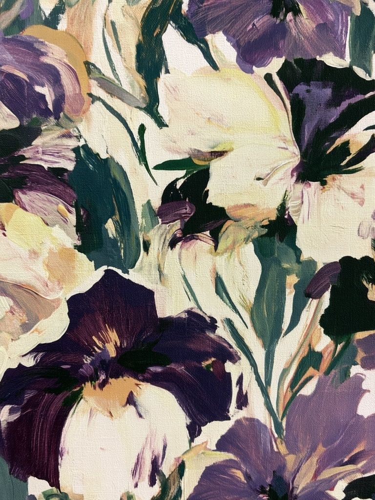 Purple Pansy Floral Print. poster detail