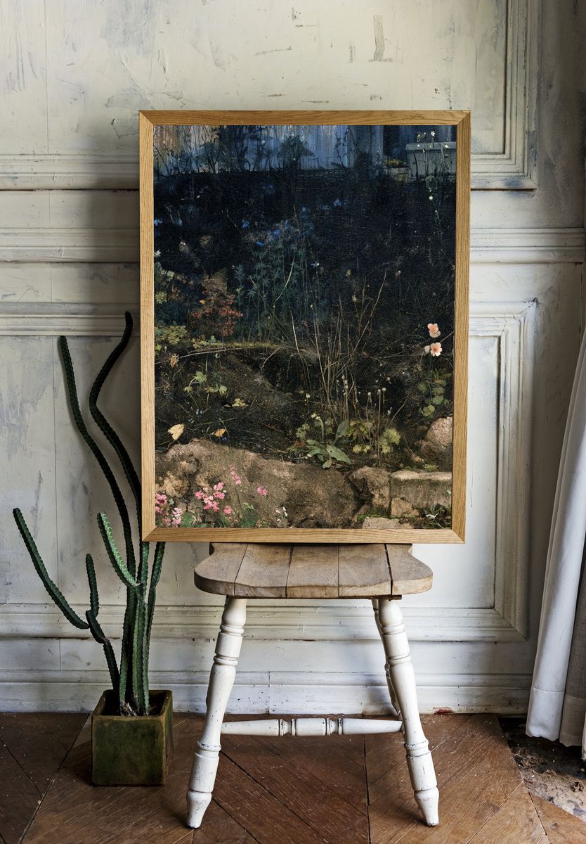 Moody Garden Path Poster. — room view 1