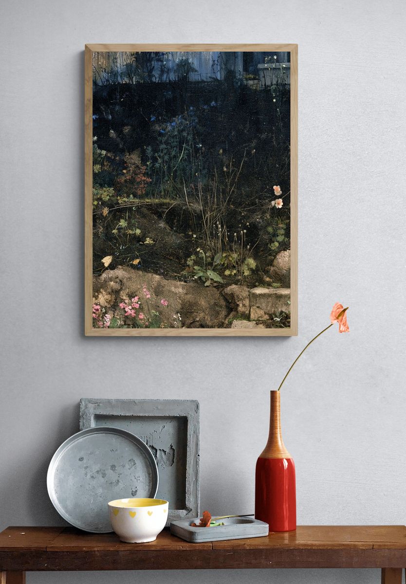 Moody Garden Path Poster. — room view 3
