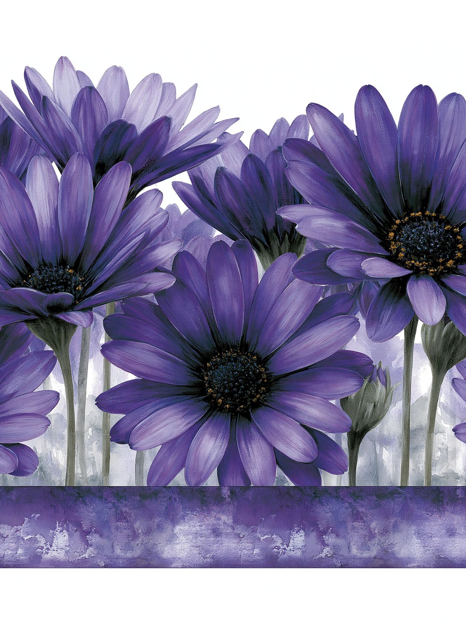 Purple Daisy Bouquet Illustration Poster. poster detail
