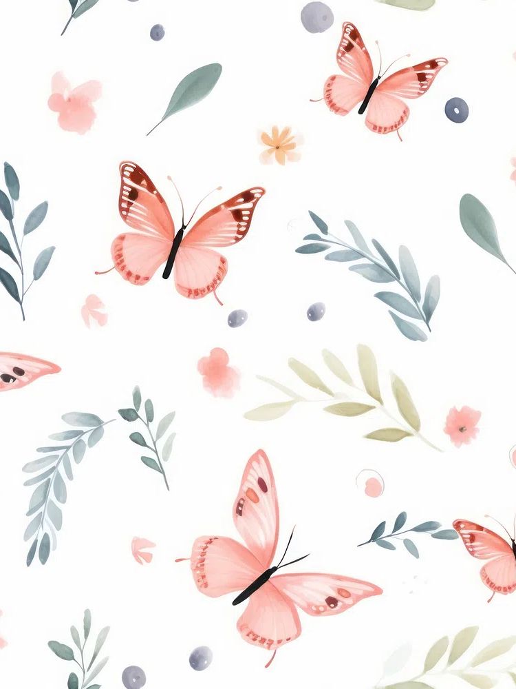 Pastel Butterfly Garden Print. poster — botanical art