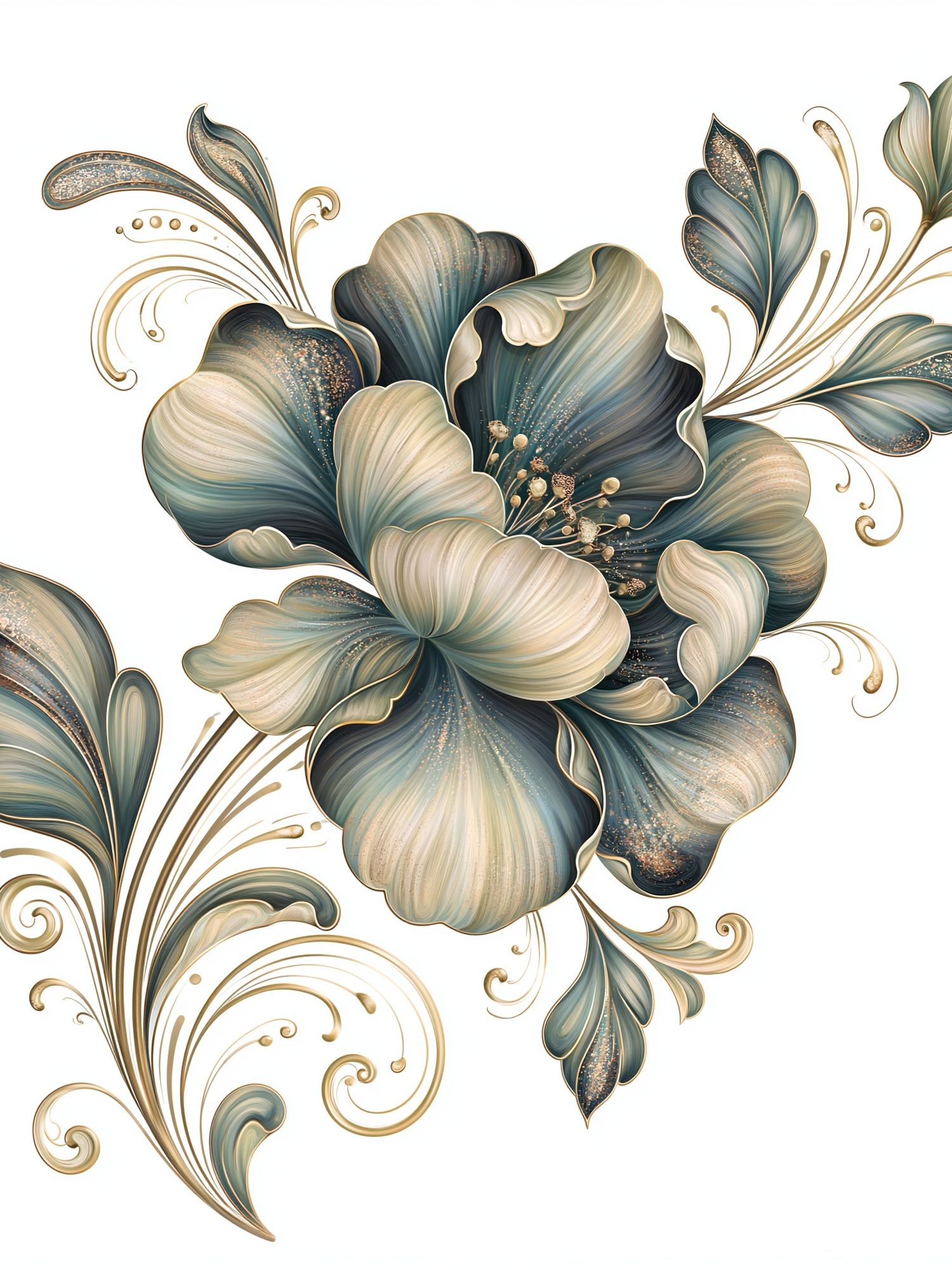 Elegant Floral Botanical Print. poster detail