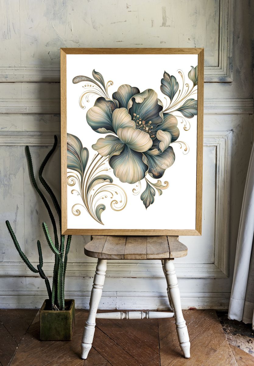 Elegant Floral Botanical Print. — room view 1