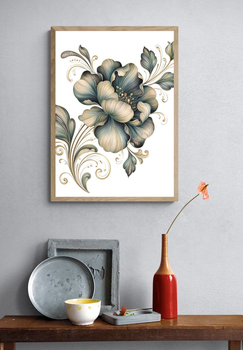 Elegant Floral Botanical Print. — room view 3