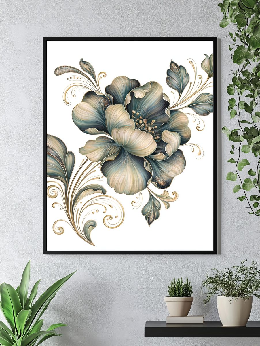 Elegant Floral Botanical Print. — room view 4