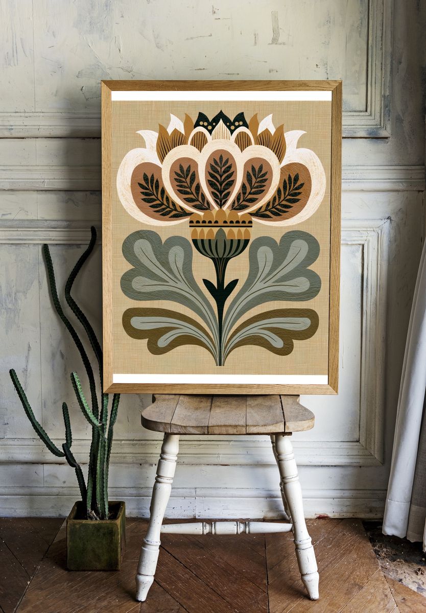 Botanical Folk Art Print. — room view 1