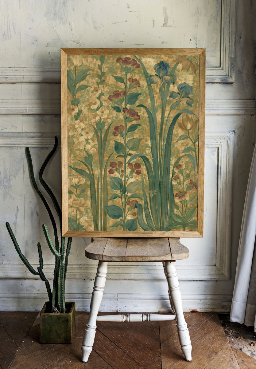 Botanical Floral Vintage Poster. — room view 1