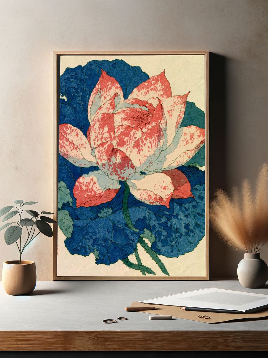 Lotus Bloom — Botanical Print. — room view 2