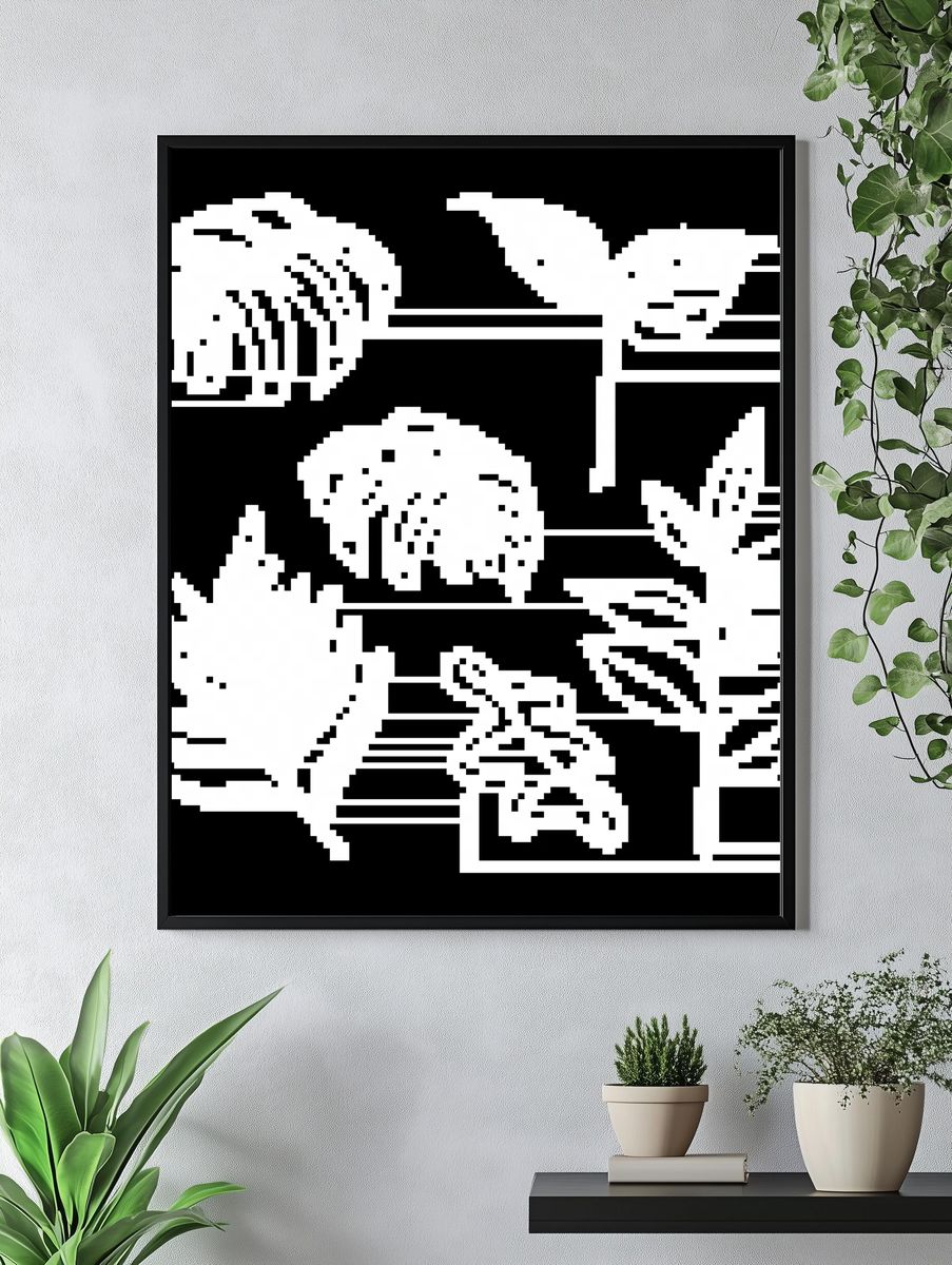 Pink Floral Botanical Print. — room view 4