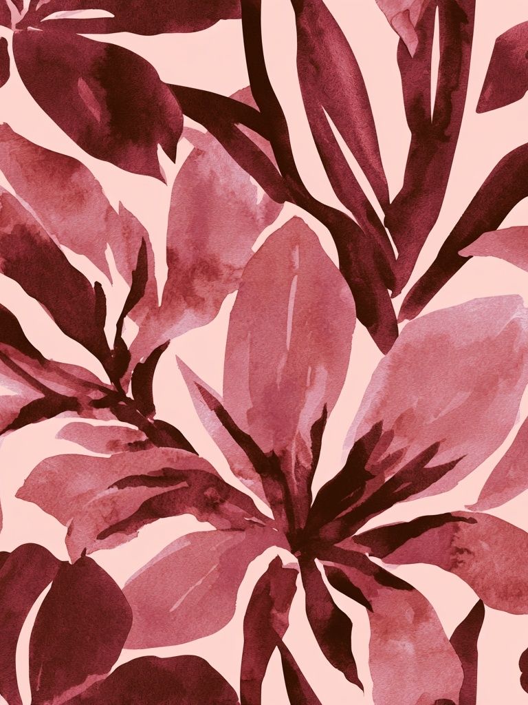 Pink Tropical Leaves Botanical Print. poster detail