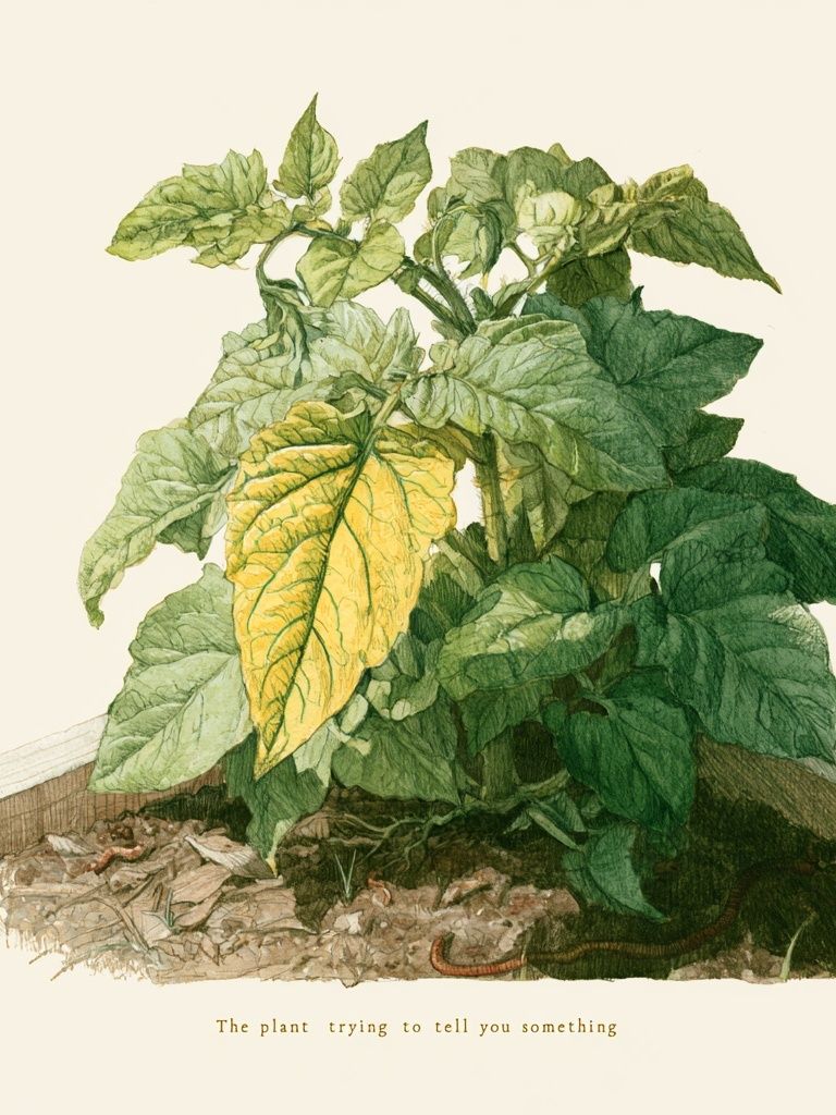 Wilting Plant Watercolor Poster. poster detail