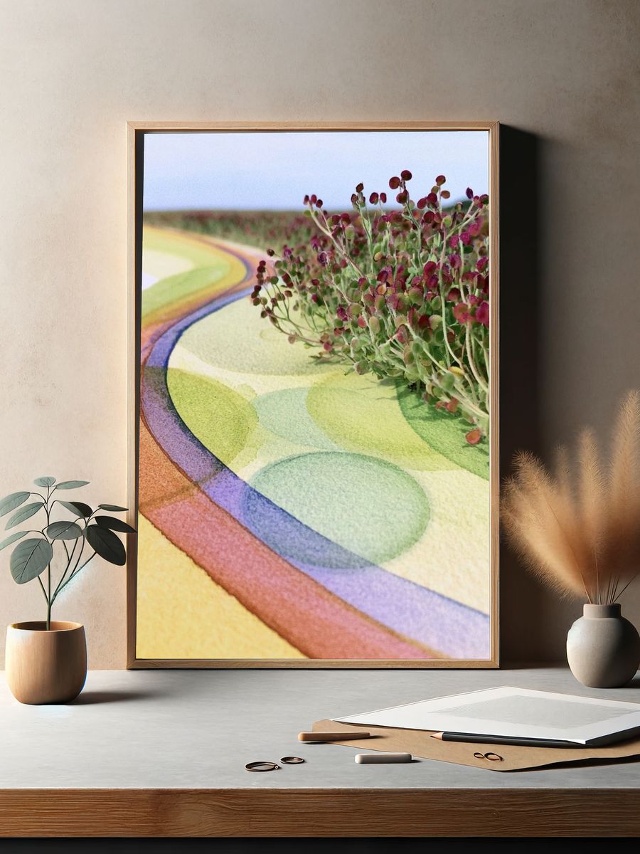 Rainbow Botanical Abstract Poster. — room view 2