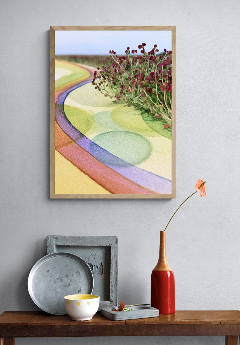 Rainbow Botanical Abstract Poster. — room view 3