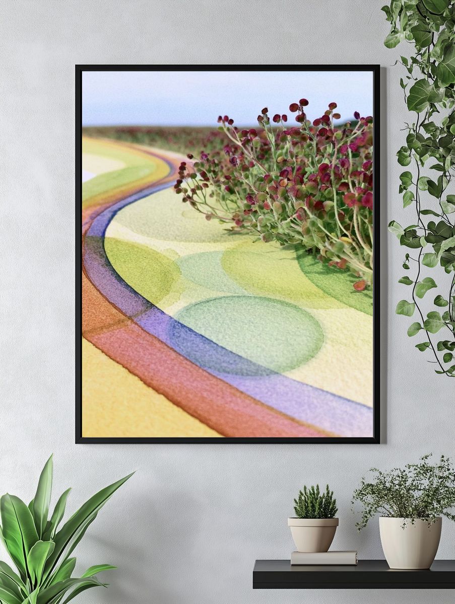 Rainbow Botanical Abstract Poster. — room view 4