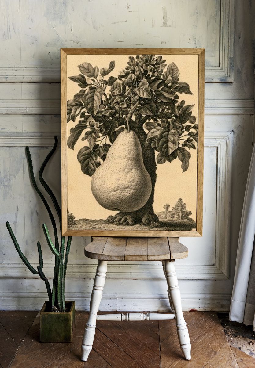 Pear Tree Botanical Print. — room view 1