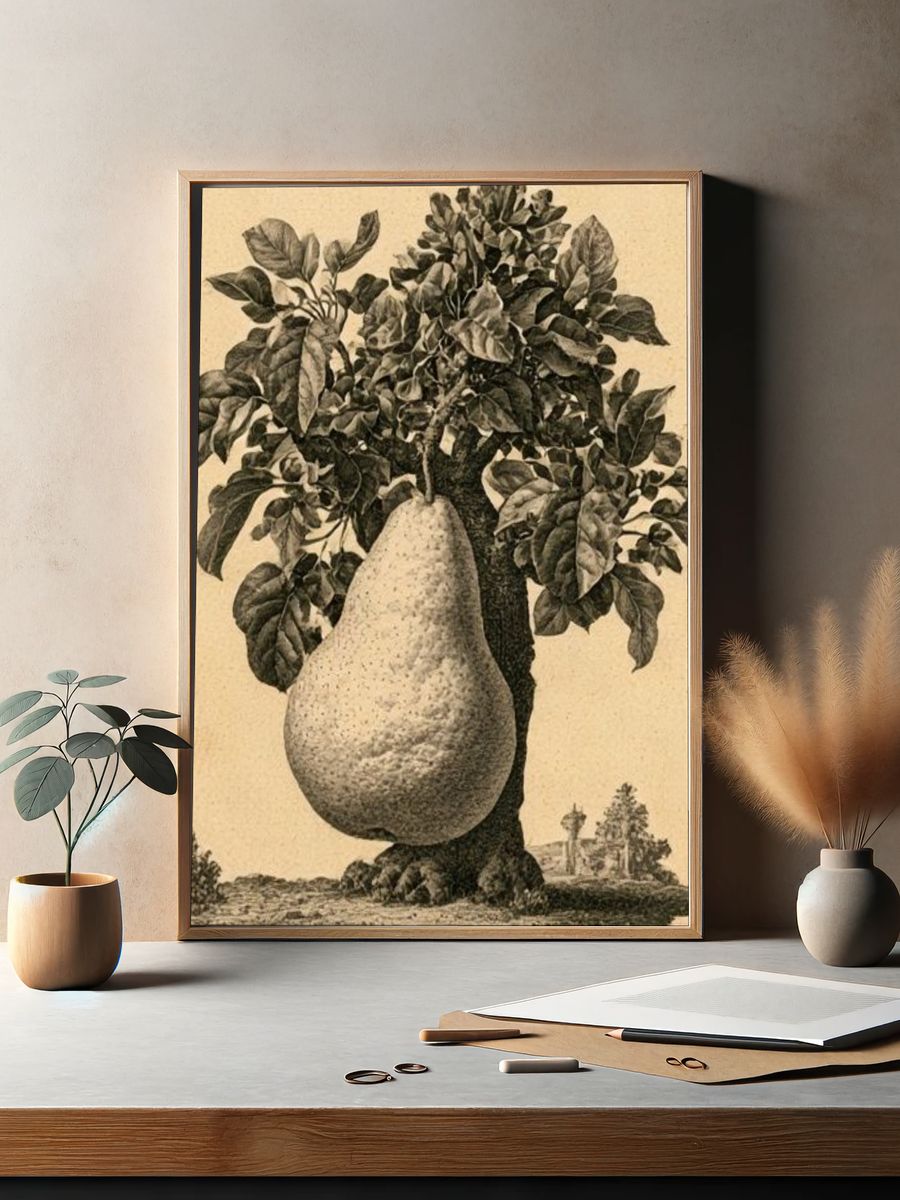 Pear Tree Botanical Print. — room view 2