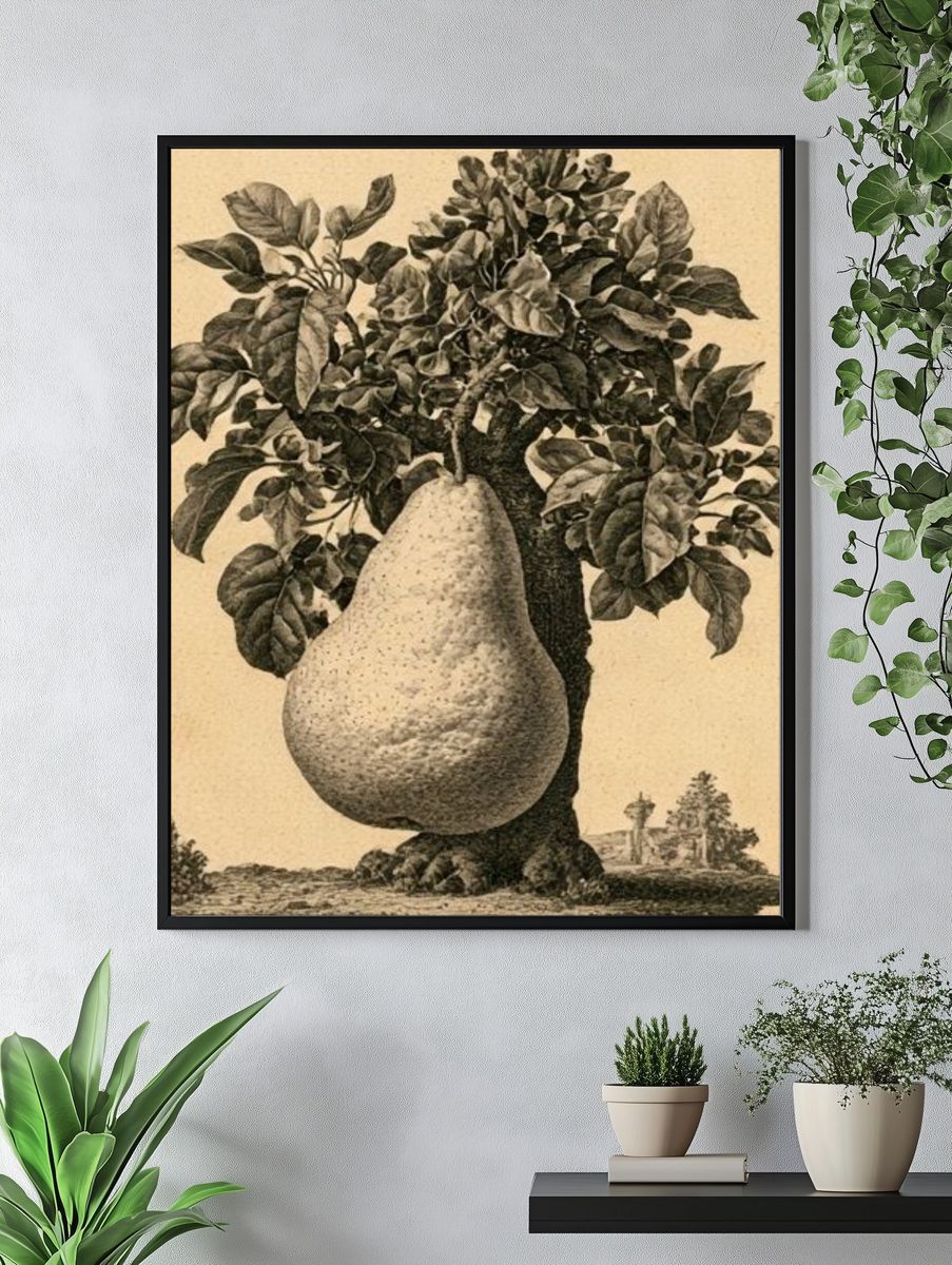 Pear Tree Botanical Print. — room view 4
