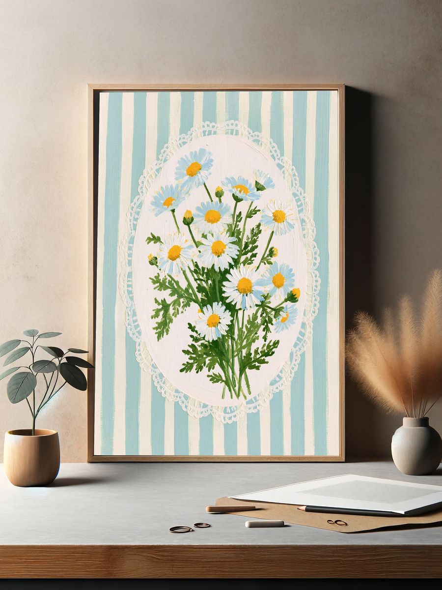 Daisy Bouquet Botanical Poster. — room view 2