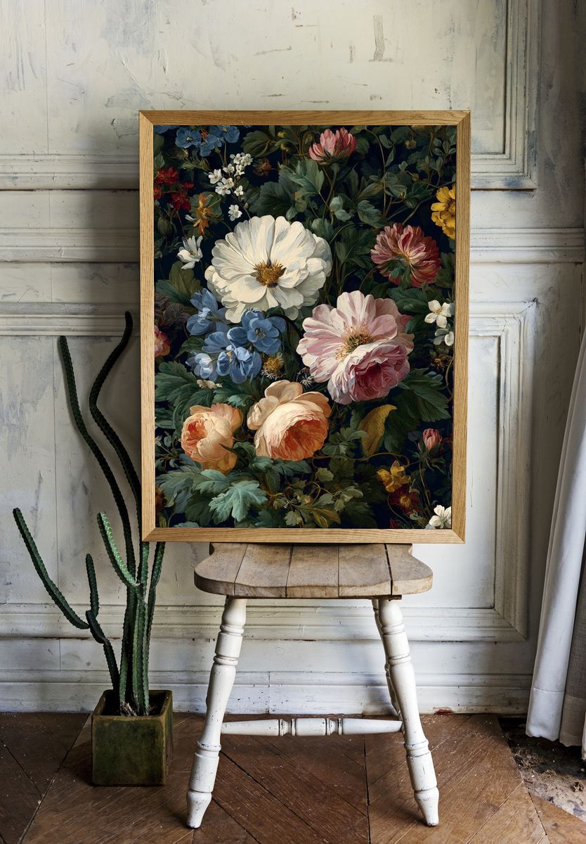 Botanical Floral Garden Print. — room view 1