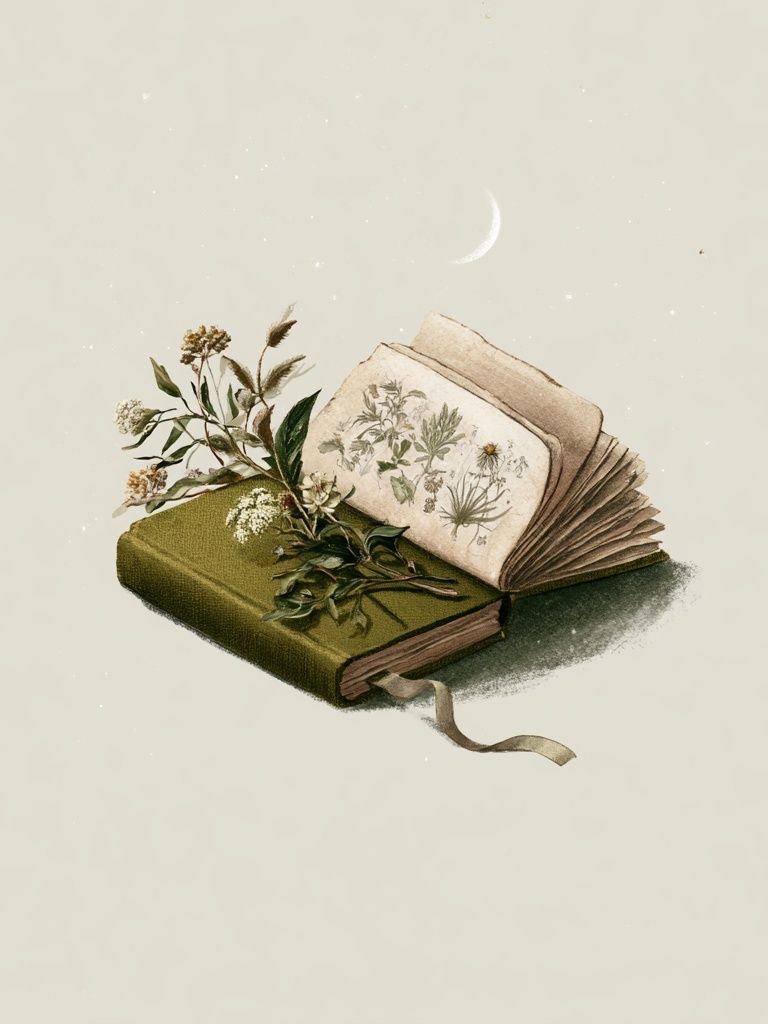 Botanical Book Still Life Print. poster — botanical art