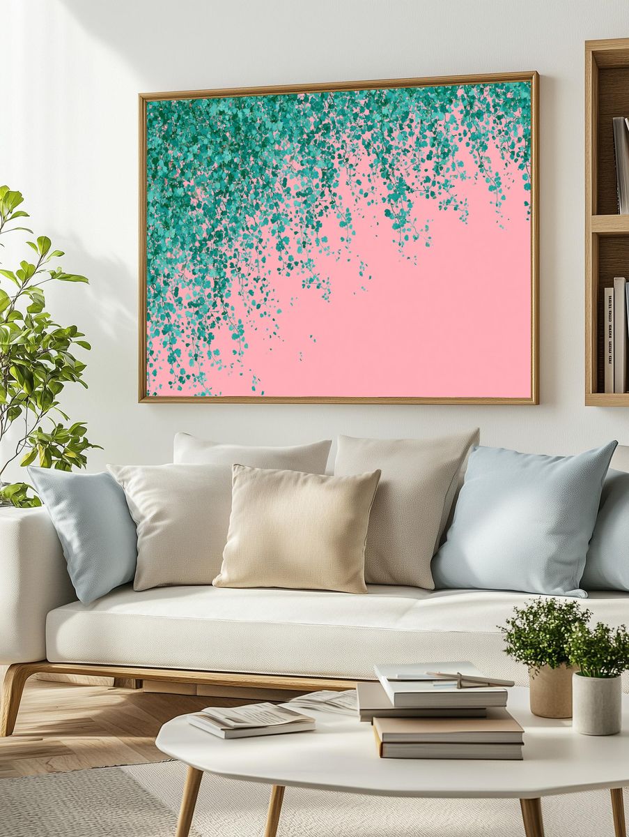 Trailing Leaves Botanical Print. — room view 2