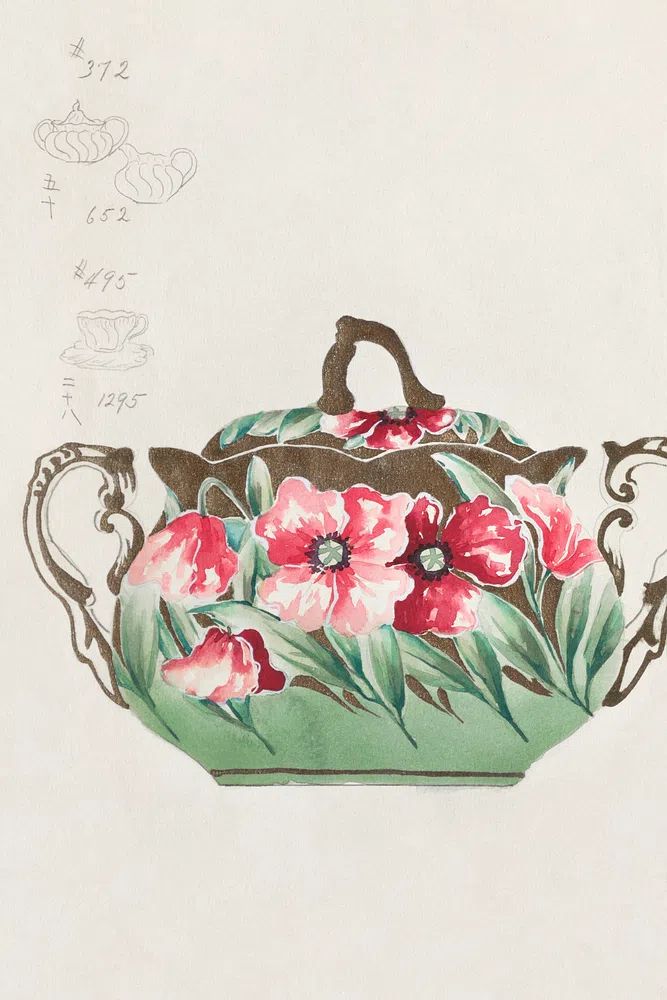 Design Sugar Bowl (1880-1910) painting. poster detail