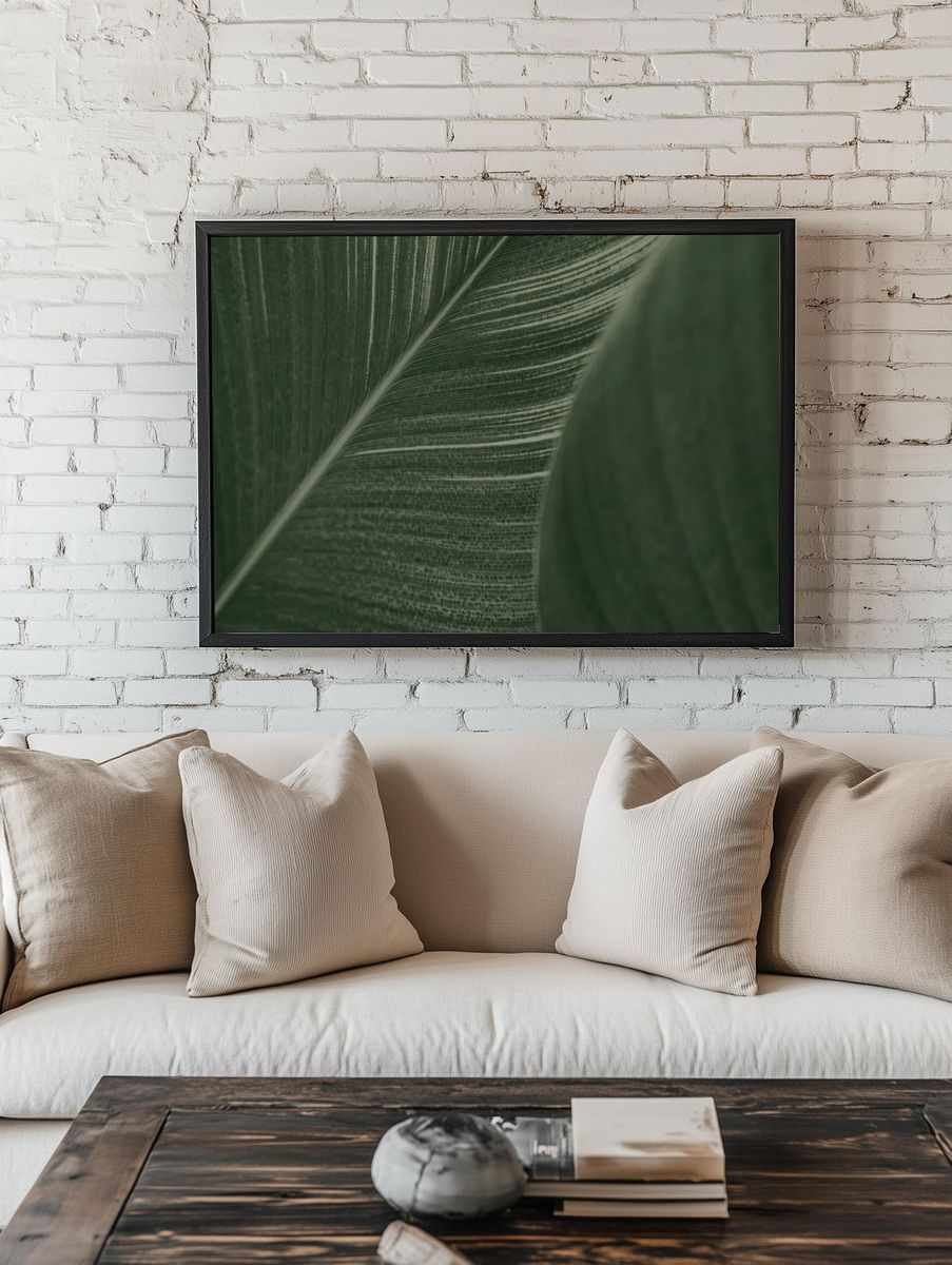 Close green Cigar flower leaves. room preview