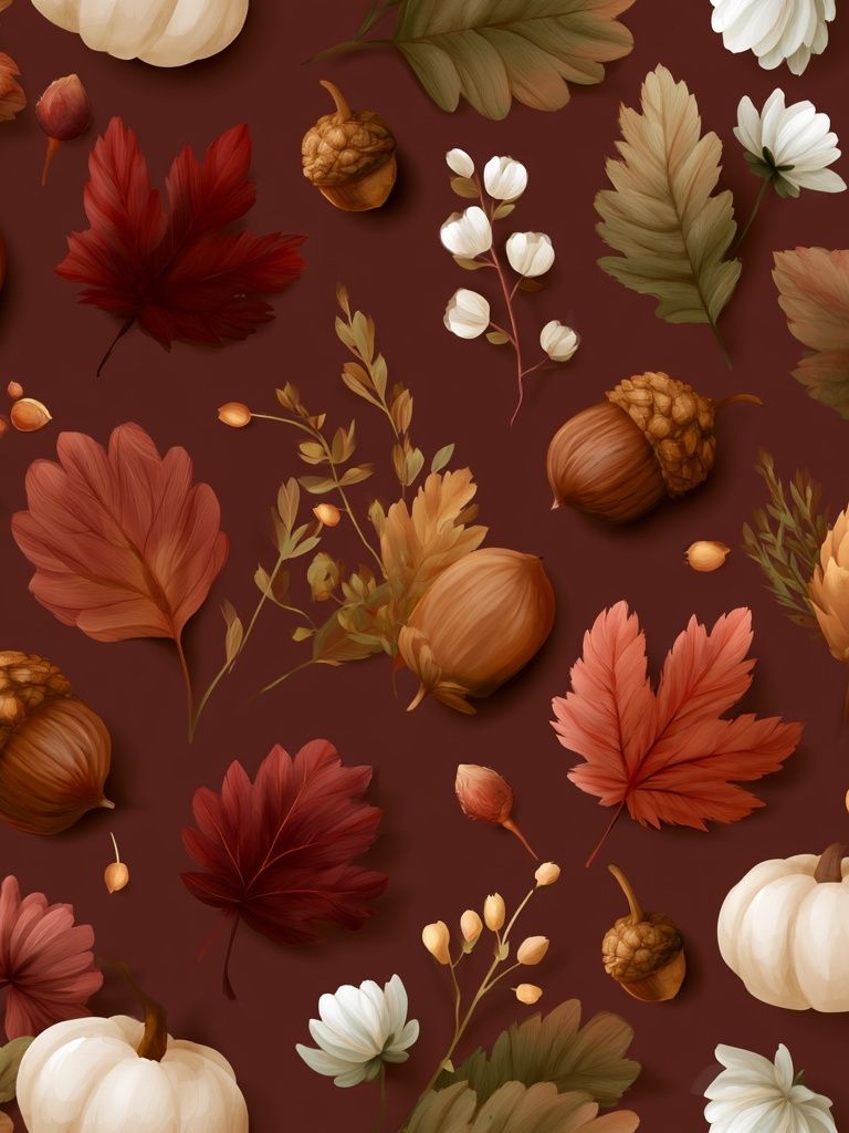 Autumn Leaves and Acorns Botanical Poster. poster — botanical art