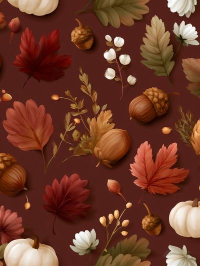 Autumn Leaves and Acorns Botanical Poster. poster