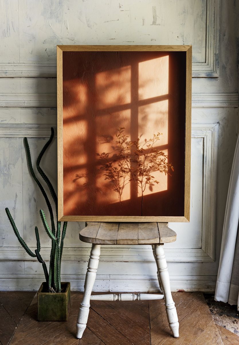 Sunlit Botanical Shadow Poster. — room view 1