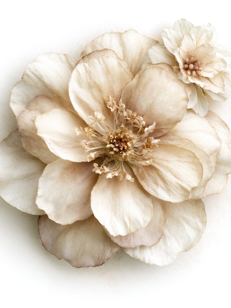 Cream Blossom Botanical Print. poster detail