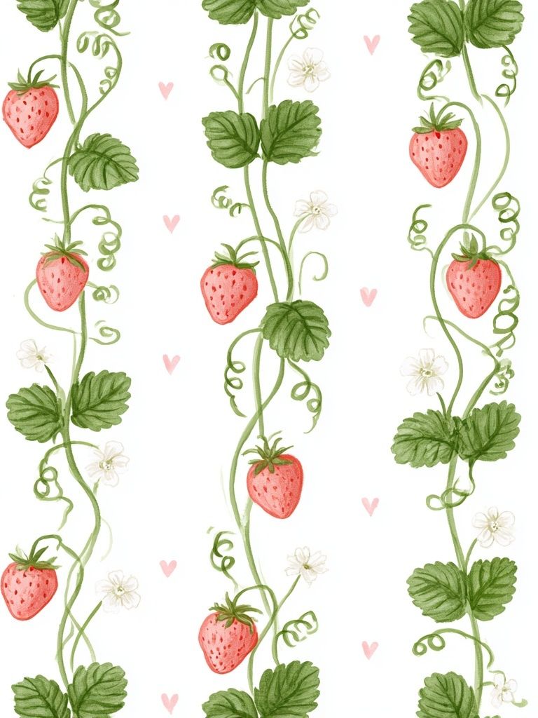 Strawberry Vine Botanical Print. poster detail
