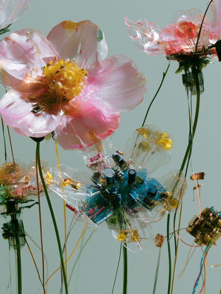 Translucent Floral Sculpture Print. poster — botanical art