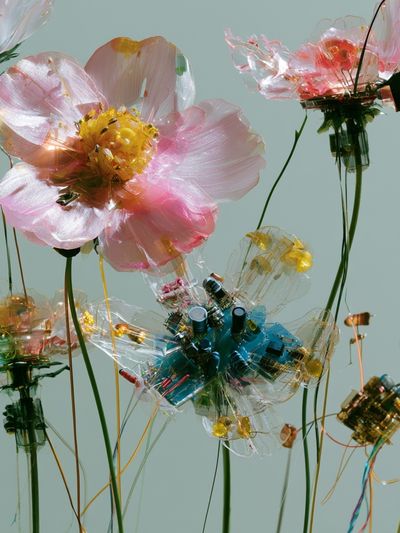 Translucent Floral Sculpture Print. poster