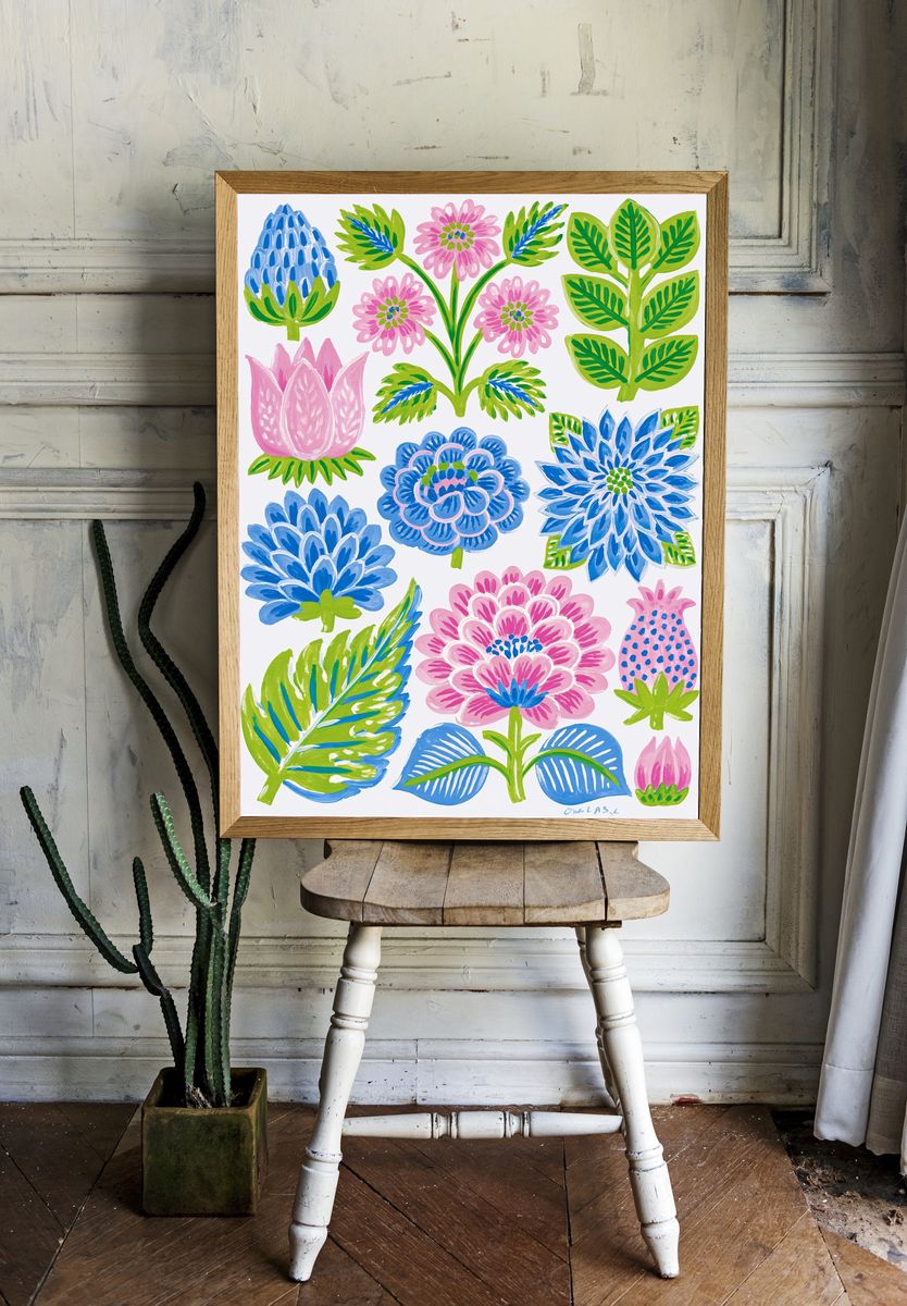 Floral Garden Illustration Poster. room preview