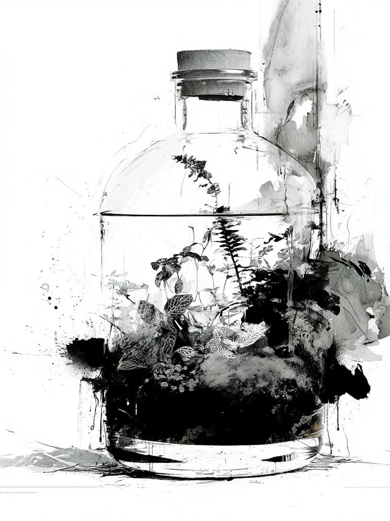 Botanical Bottle Ink Poster. poster — botanical art