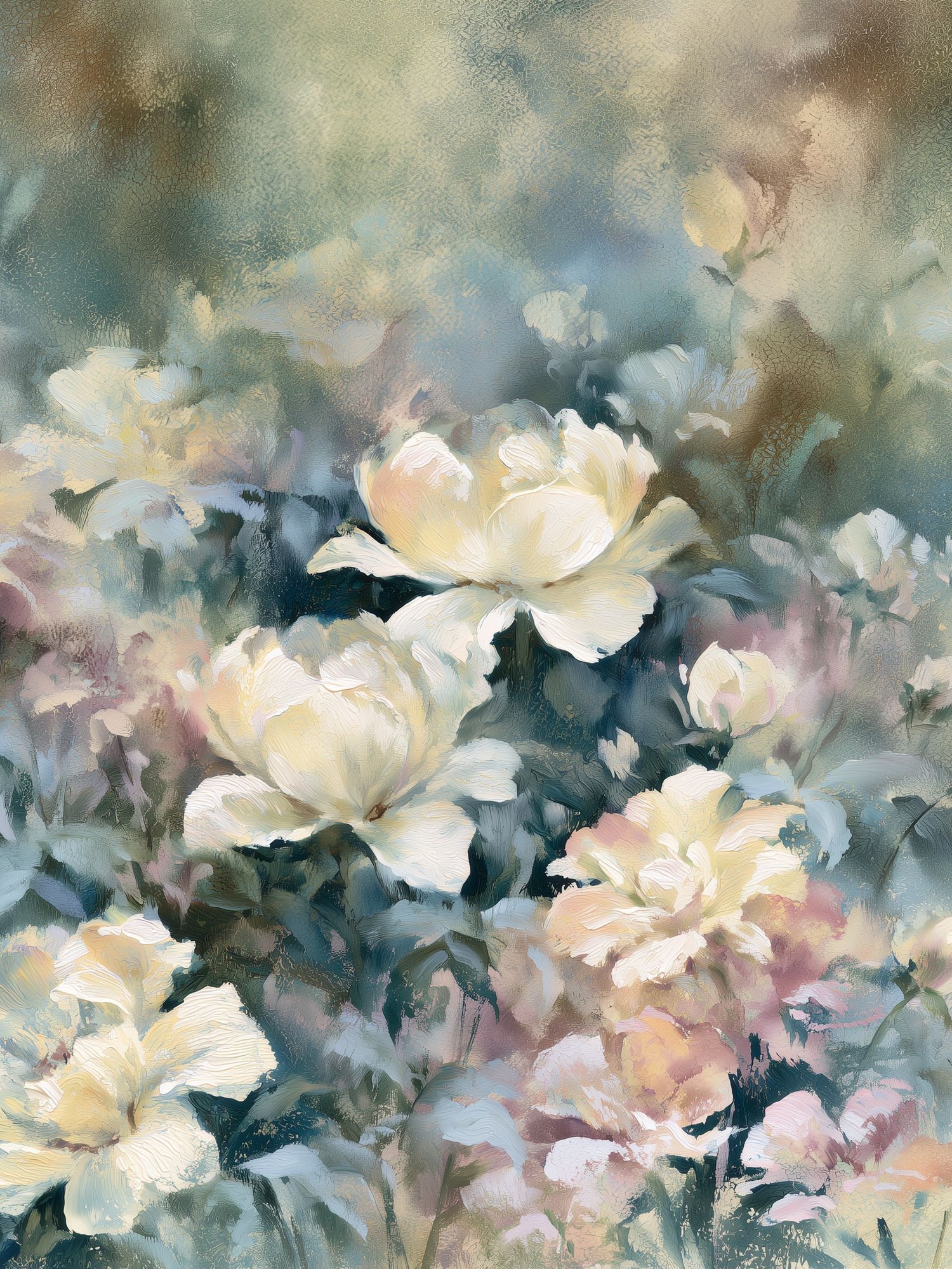 Pastel Peonies Floral Print. poster — botanical art