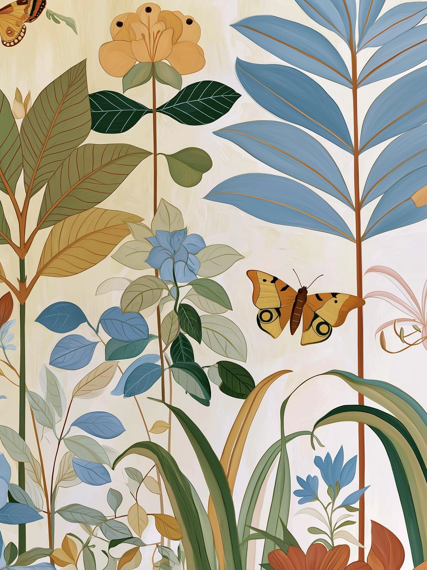Botanical Butterfly Garden Illustration Poster. poster — botanical art