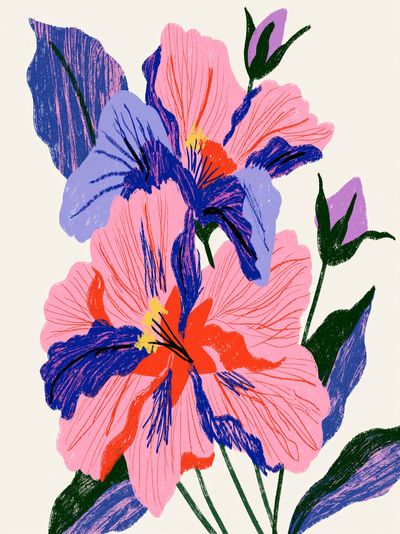 Bold Hibiscus Floral Print. poster