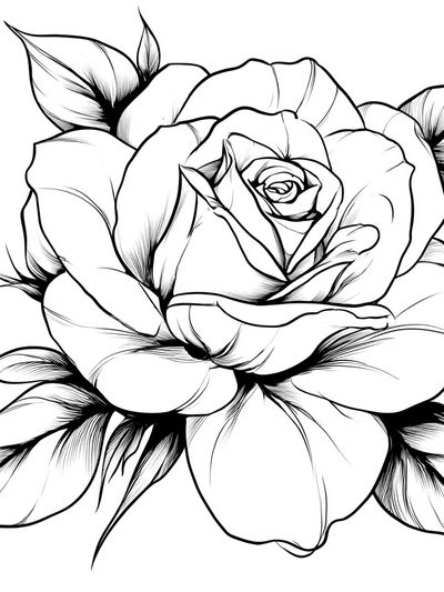 Rose Line-Art Poster.