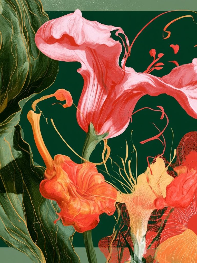 Tropical Floral Botanical Print. poster detail