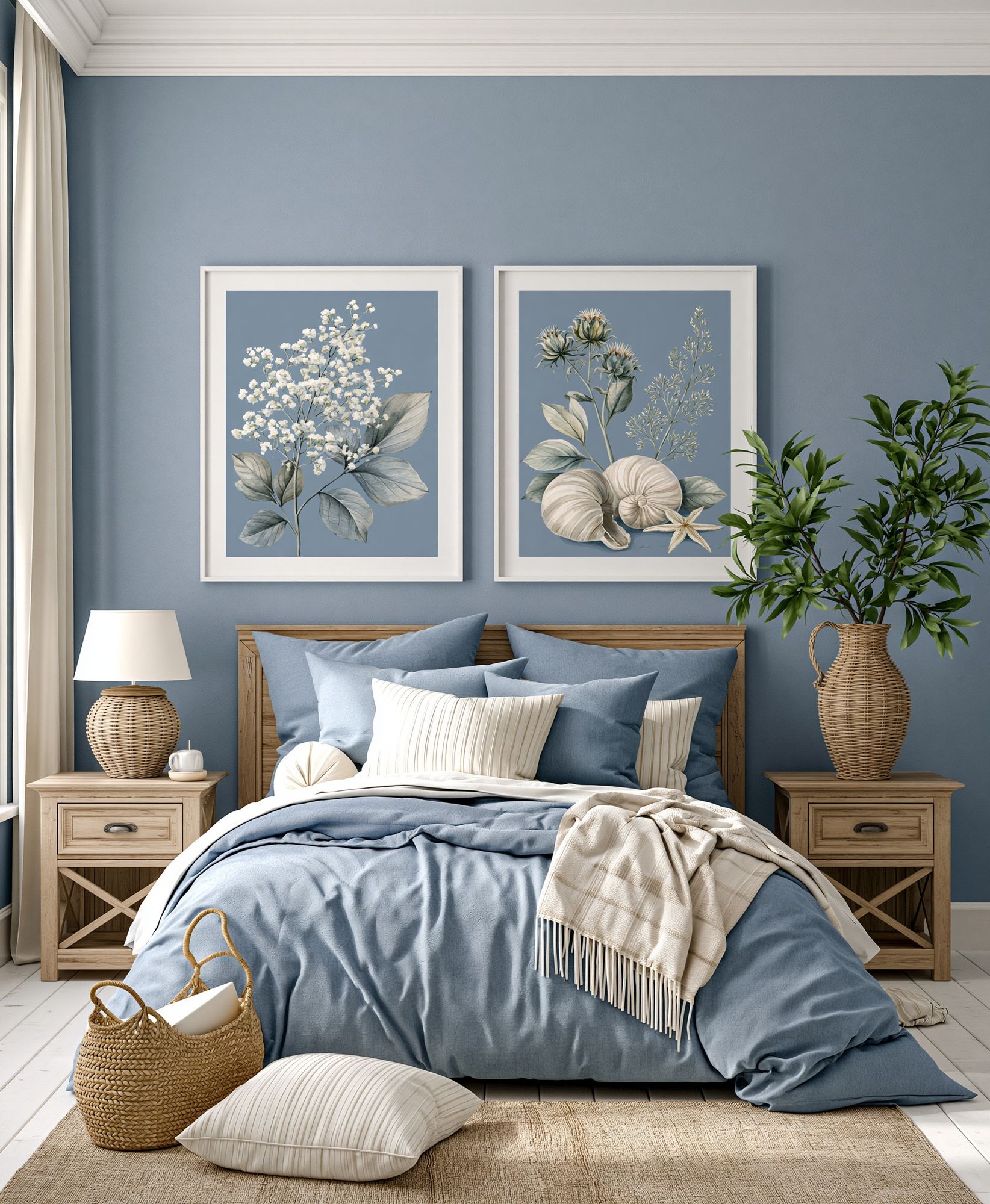 Blue Botanical Still Life Poster. poster detail